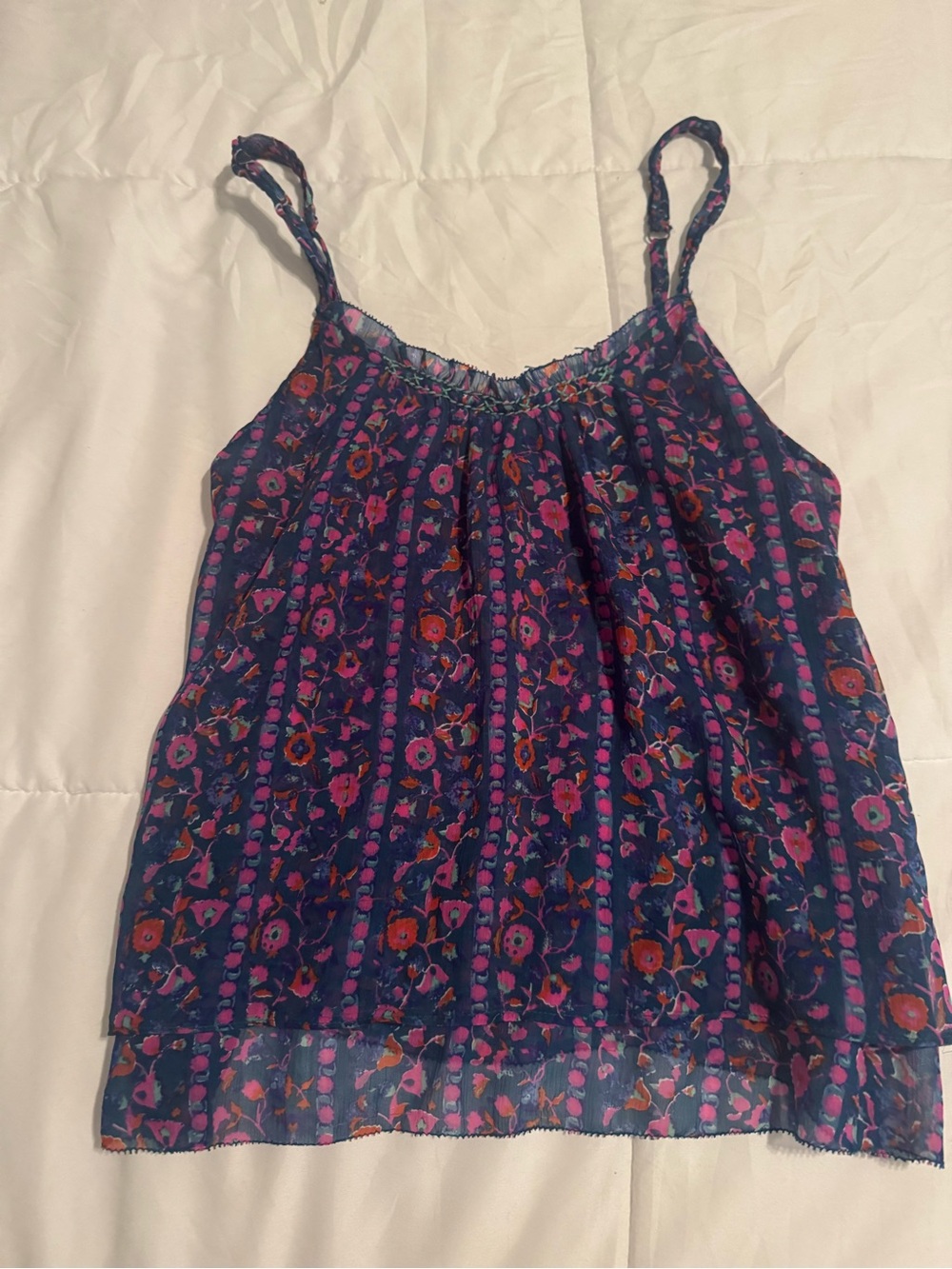 aerie Navy Floral Spaghetti Strap Camisole
